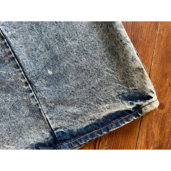 RARE 80s Levi’s Acid Wash Denim Jean Midi Skirt Pencil Skirt Secretary sz 7 - Picture 7 of 16